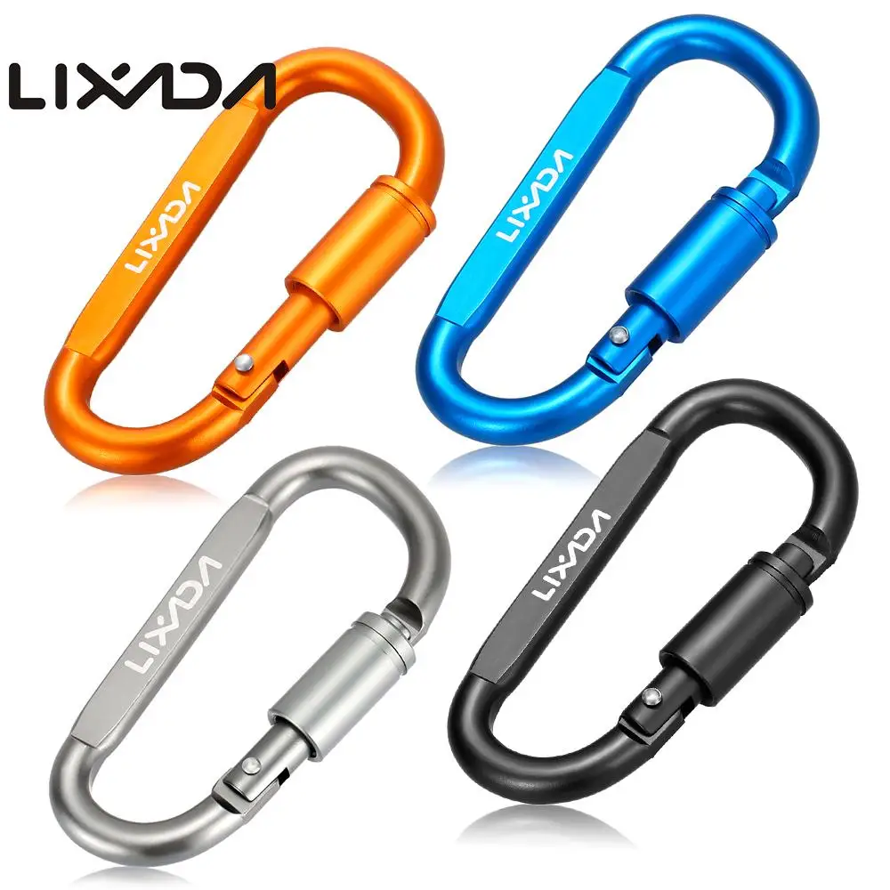 

Lixada Outdoor D-ring Locking Carabiner Aluminum Alloy Screw Lock Hanging Hook Buckle Keychain Camping Alloy Locking Carabiner