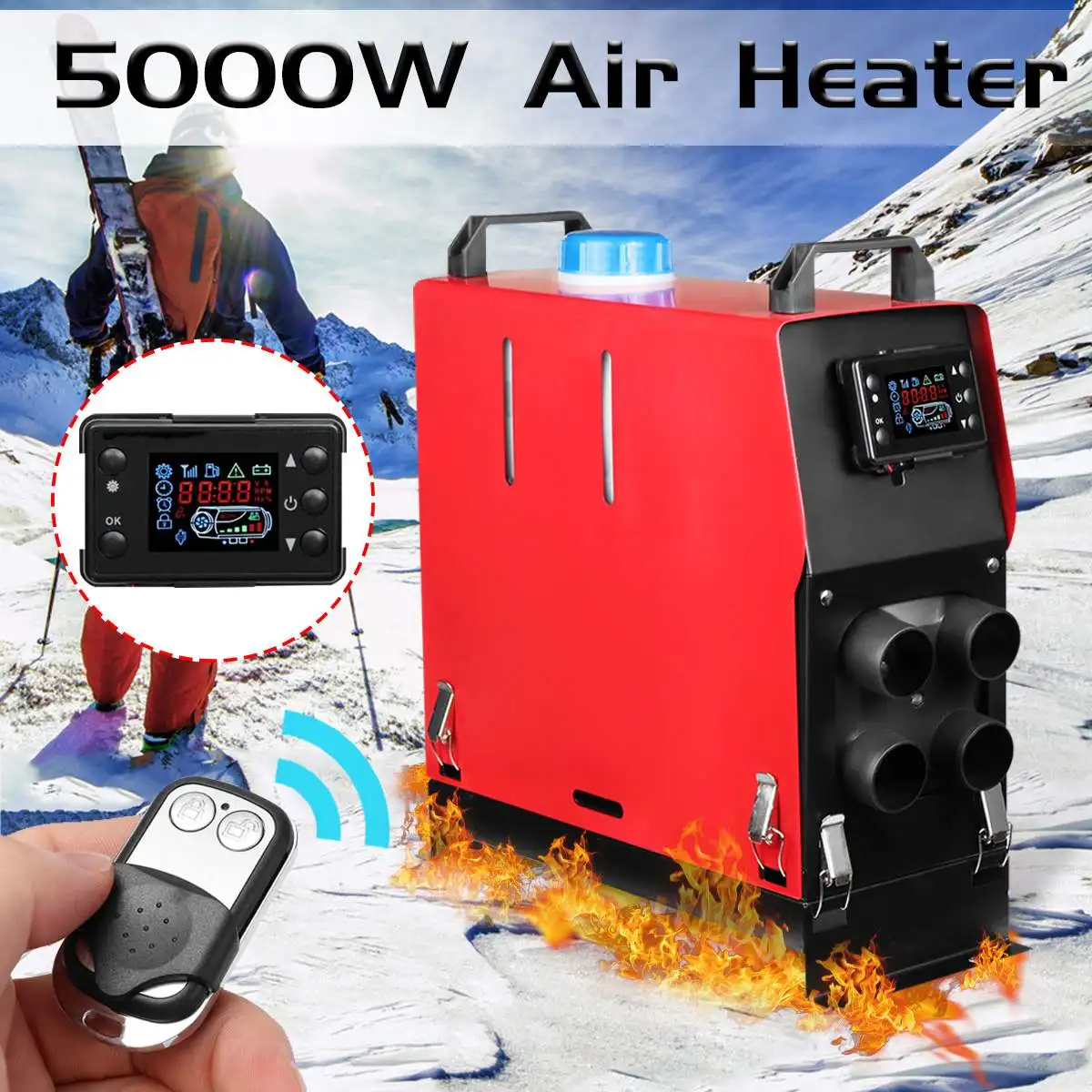

All In One 5000W Air diesels Parking Heater 5KW 12V Car Heater For Trucks Motor-Homes Boats Bus +LCD key Switch +Remote Control