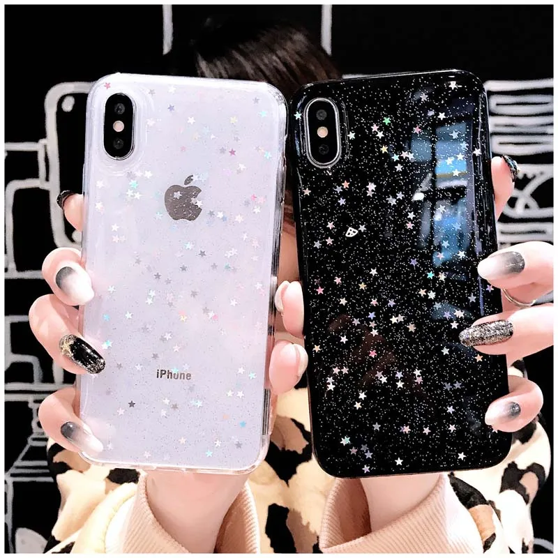 Lovebay блестящие мягкие чехлы из ТПУ для iphone 11 Pro XS Max XR X 8 7 6 6S Plus 5S SE 2020 порошковый