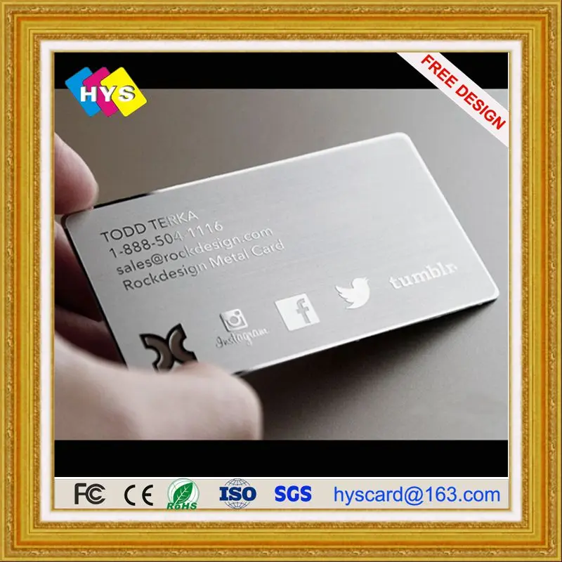Металлическая карта и Золотая карта из нержавеющей стали, металлическая визитная карточка