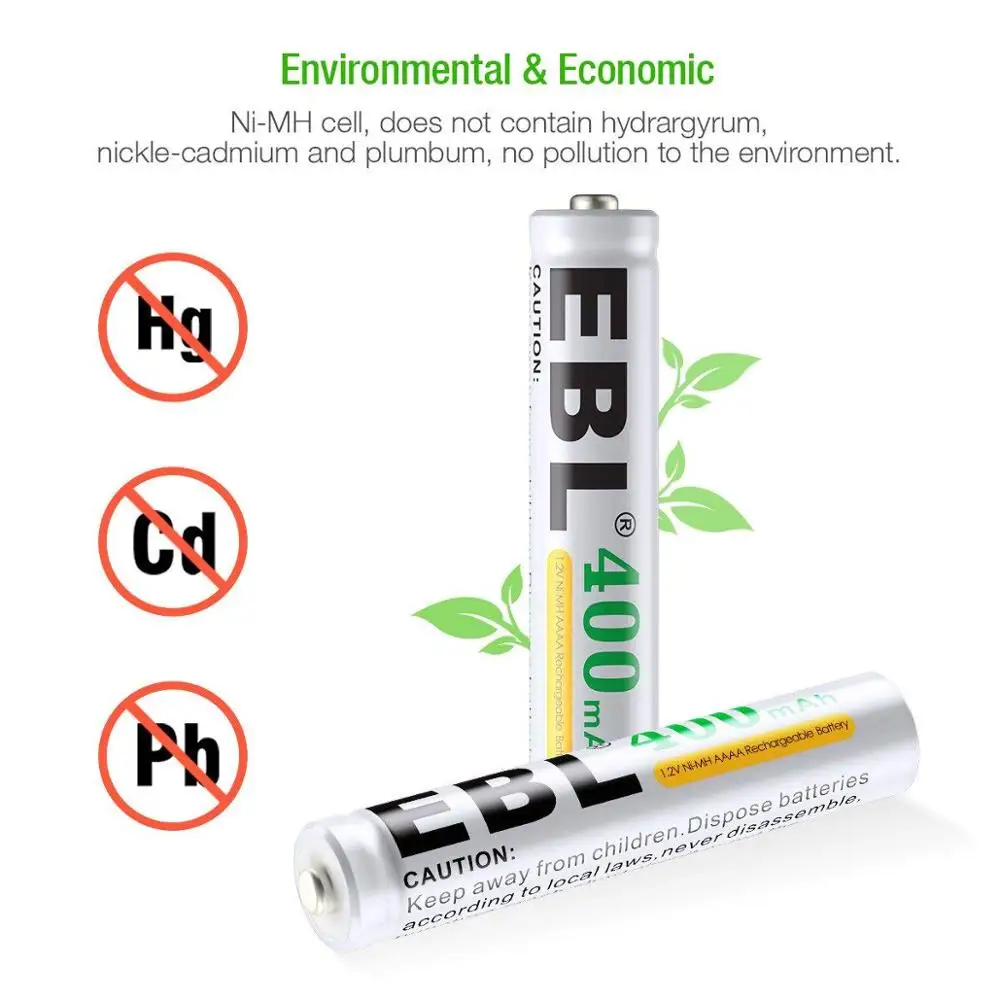Online EBL AAAA Batterien, AAAA Akku 1,2 V Ni Mh 400mAh für Oberfläche Stift, 4 Pack