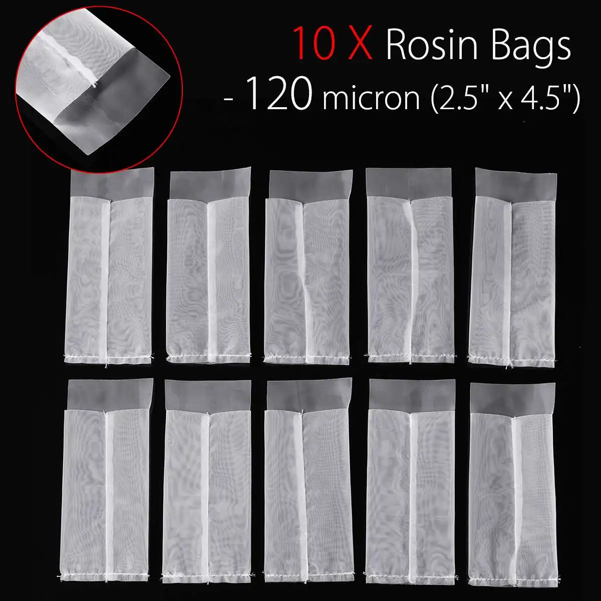 

10 Pcs 120u 2.5'' x 4.5'' Rosin Extraction Micron Filter Press Nylon Screen Bags
