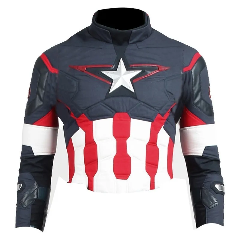 

In Stock Movie Avengers Age Of Ultron Steve Rogers Costume Captain America Cosplay Halloween Adult Men Only Top Pants Male XXXL