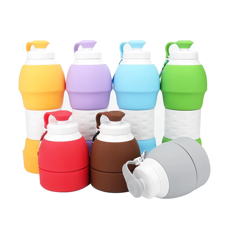 

Food Grade 580ML Creative Collapsible Foldable Silicone drink Sport Water Bottle Camping Travel plastic bicycle bottle