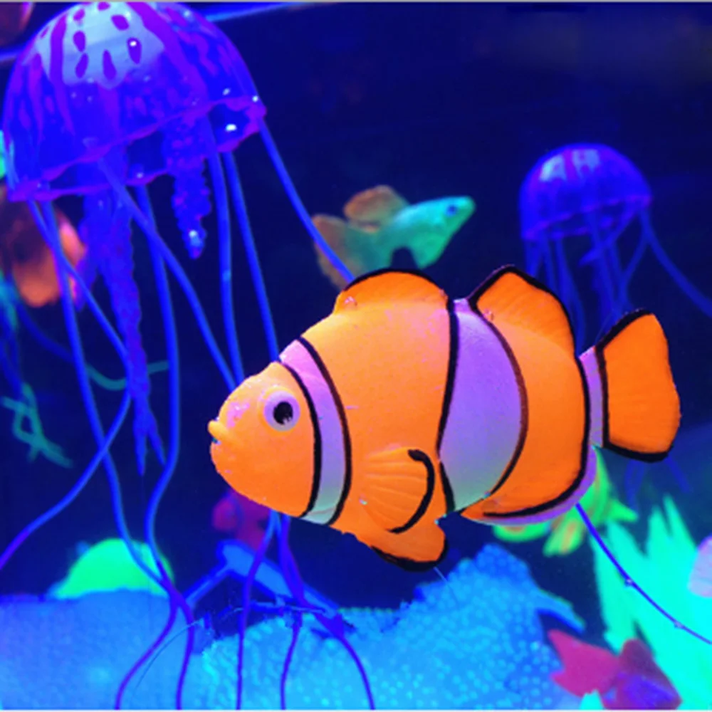 Decor Goldfish Jellyfish Aquarium Decoration Artificial Glowing Effect