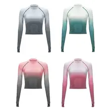 Градиентный подвесной дизайн для окрашивания, модная спортивная одежда с длинным рукавом для бега, фитнес-тренд, одежда для йоги, женская спортивная одежда высокого качества