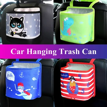 

Multifunction Creative Hanging Car Trash Can Waterproof Alumium Film Lovely Holder Car Garbage Bin Storage Box Car Supplies