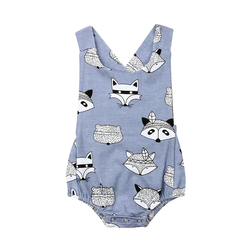 

Baby Boy Bodysuits Summer Animal Print Baby Boys Bodysuit Clothing Sleeveless Jumpsuit Backless Playsuit Cotton Sunsuit Outfits
