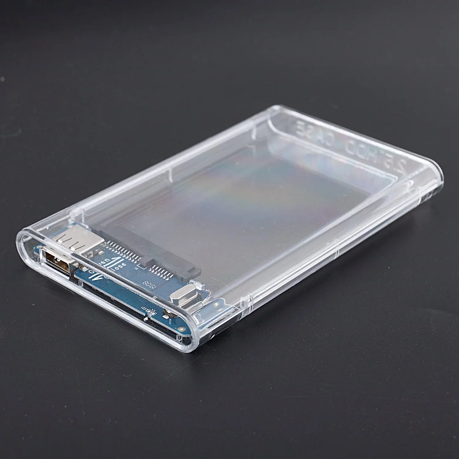 External Hard Drive Enclosure Usb 2.0 To Sata Ssd And Hdd Case Support 4Tb 2.5-Inch Drive Compatible Clear Enclosure Disk Case