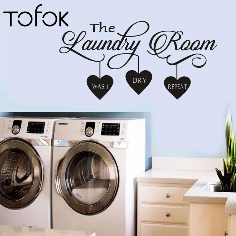 Tofok New The Laundry Room Wall Sticker Wash Dry Repeat Removable Art Vinyl Mural Bathroom Door DIY Wall Decal Poster Home Decor Tofok New The Laundry Room Wall Sticker Wash Dry Repeat Removable Art Vinyl Mural Bathroom Door DIY Wall Decal Poster Home Decor