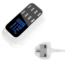 5 V 8A 8 usb портов защита от перезаряда ЖК-экран в реальном времени дисплей зарядное устройство для мобильного телефона