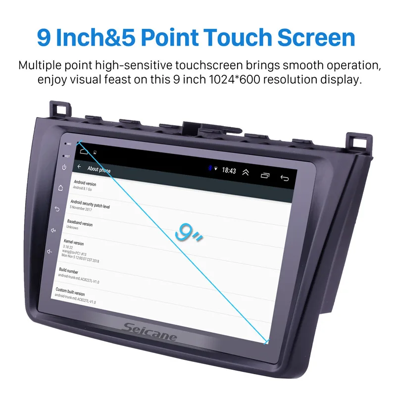  Seicane 9 Inch 2DIN WIFI Bluetooth WIFI GPS Navigation Car Radio Android 8.1 Multimedia Player For 