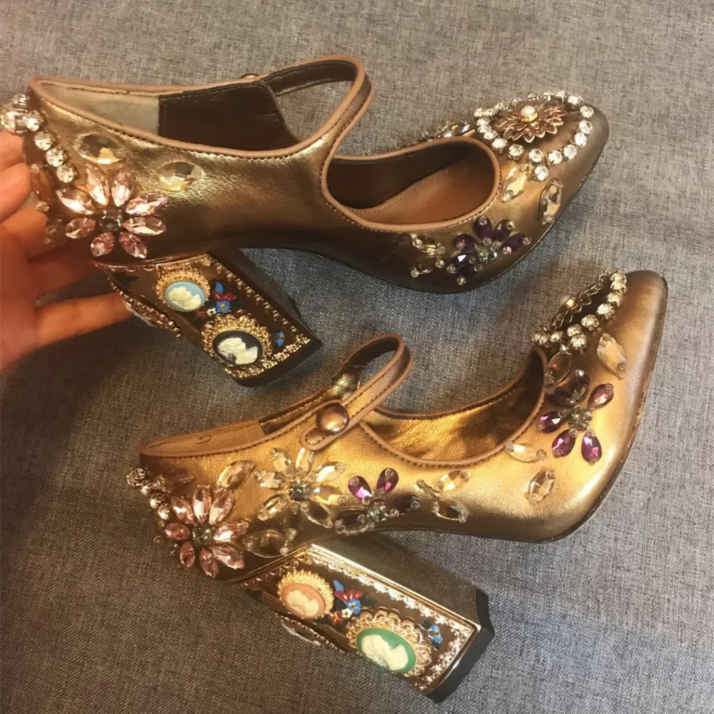 Luxury Brand Design Fashion Women Pumps Handmade Crystal String Bead Rhinestone Genuine Leather High Heeled Shoes Real Pic Luxury Brand Design Fashion Women Pumps Handmade Crystal String Bead Rhinestone Genuine Leather High Heeled Shoes Real Pic