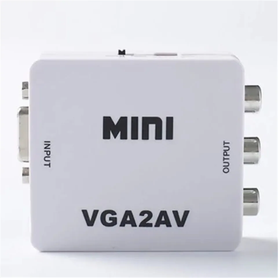 

Mini VGA to AV HD Adapter with 3.5mm Audio VGA2AV/CVBS Adapter for PC to HD TV Convert NTSC PAL SXGA 1920x1080 60 fps