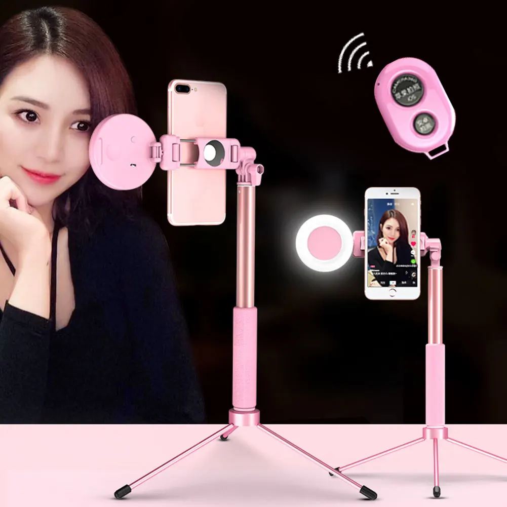 

Stretchable Ring Fill-in Lighting Multifunctional Stand With Light Selfie Stick Makeup Bluetooth Adjustable For Phone Tripod