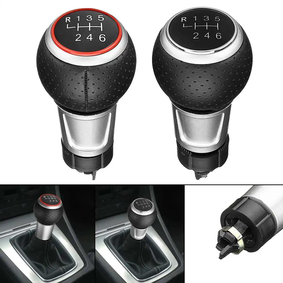 

6 Speed Car MT Gear Shift Knob Lever Shifter Knob Stick For Audi A4 S4 B8 8K A5 8T Q5 8R S Line 2007-2015