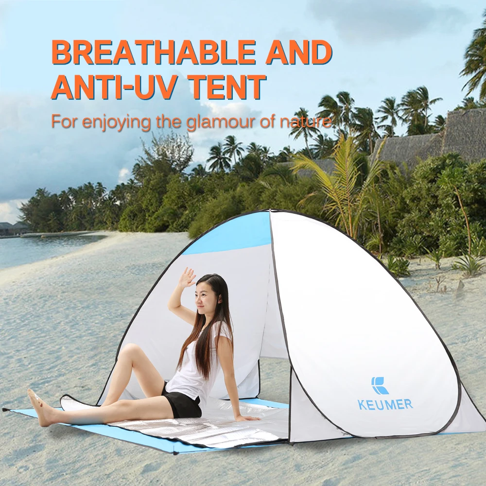 

Professional (120+60)*200*130cm 2 Persons Tent Instant Pop Up Outdoor Automatic Instant Set up Beach Tent Anti UV Shelter 2019