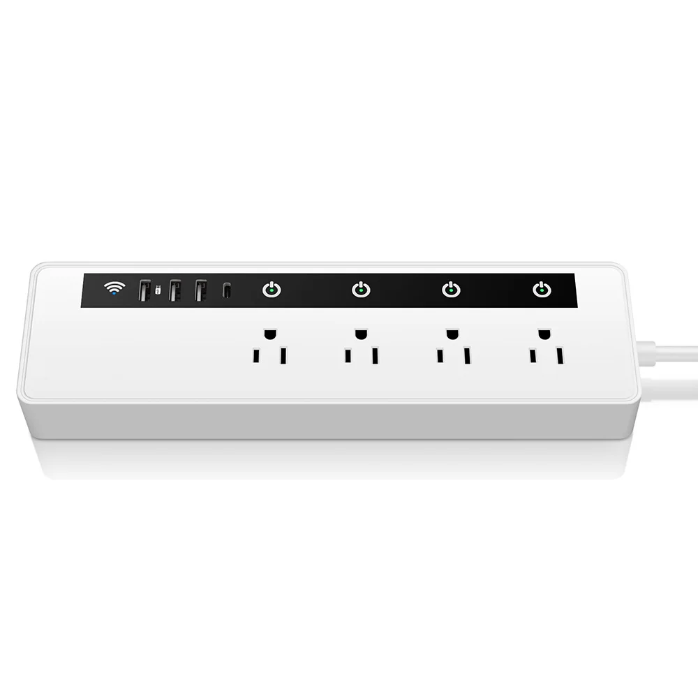 L1 WIFI Storage Smart Power Strip With 3 USB Ports 4 AC Outlets 1 Type-C Port Boosting Wifi Coverage USB Plug Electrical Sockets