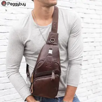

Bull CaptainLeather messenger bag for men's casual cross-body bag Waist Chest Packs Sport