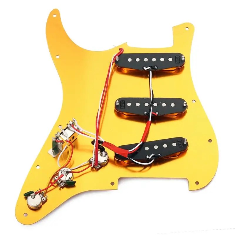 3 слоя SSS загружен Prewired Гитара Pickguard одна катушка Alnico 5 магнитные ЗВУКОСНИМАТЕЛИ