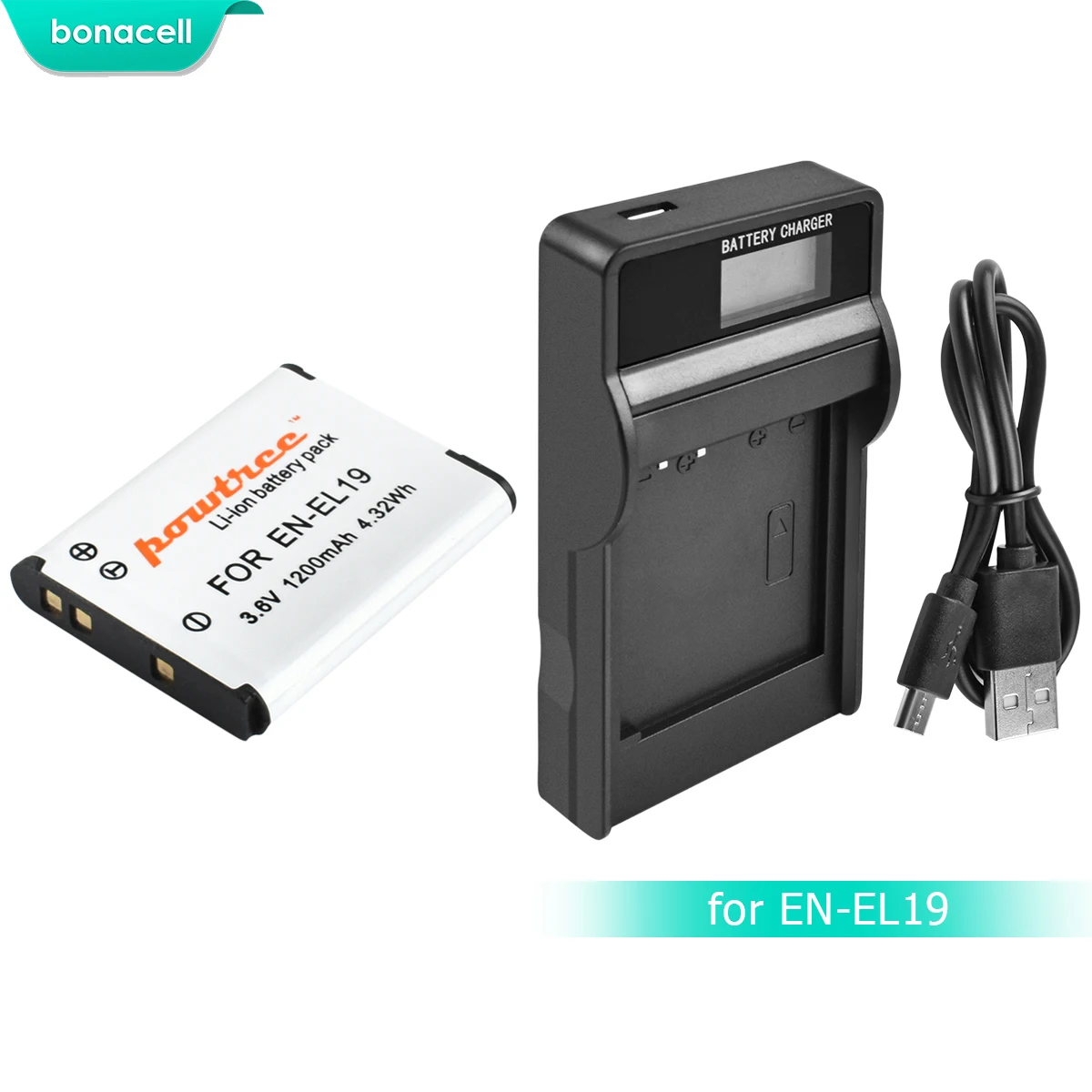 Bonacell 1200 мАч ENEL19 EN EL19 батарея + ЖК зарядное устройство для Nikon Coolpix S32 S33 S100 S2500 S2750 S3100