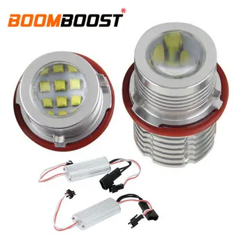 

2 pieces 12V 60W angel eyes BULB White LED headlights car Lamps For BMW E87 E60 E63 E65 E66 X5 E53 E3