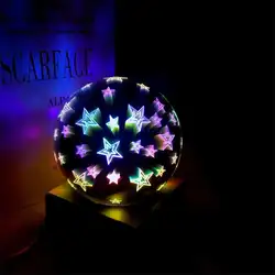Творческий 3D стекло крышка светодиодный ночник круглый Star 3 Вт USB бабочка настольная лампа декоративный Домашний Светильник 5 В