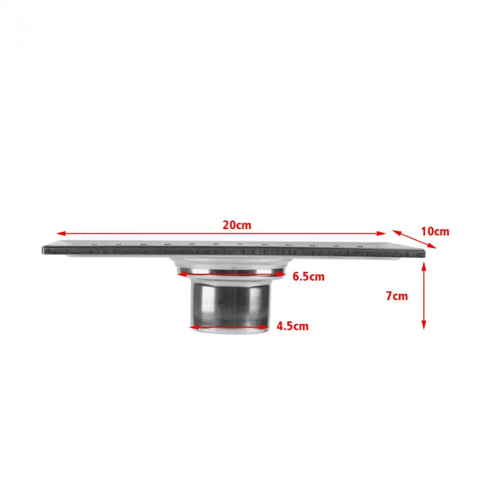 20x10 см прямоугольная длинная напольная сливная плитка из нержавеющей стали вставка трап Ванная комната Душ слив кухня отходов Решетка ситечко