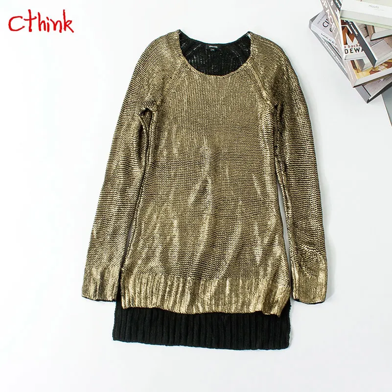 

Good Quality Gilding Knitted Pullovers Sweater Women Spring 2019 Asymmetry Long Sleeve Solid Sweaters For Woman Spring Knitwear