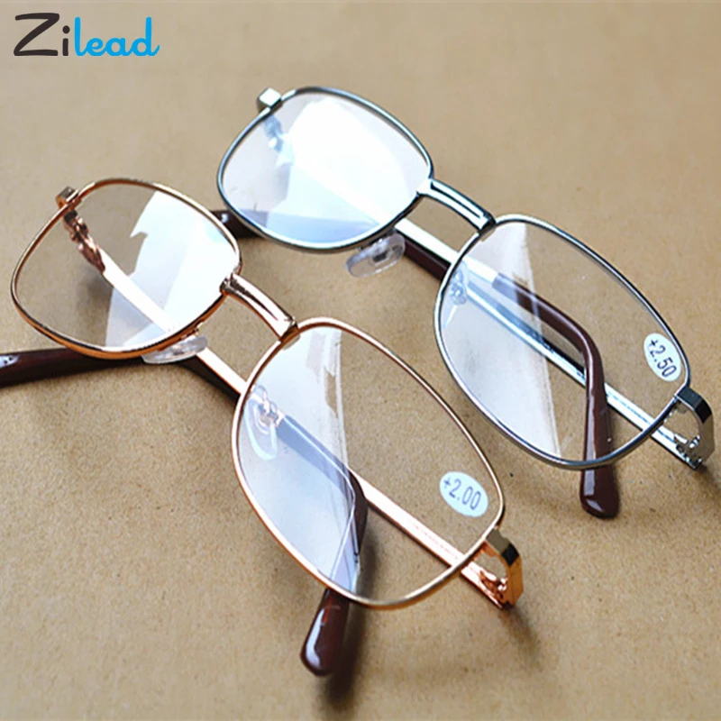 Zilead, металлическая оправа, очки для чтения, снимают усталость при дальнозоркости, TR90, сверхлегкие простые очки для родителей