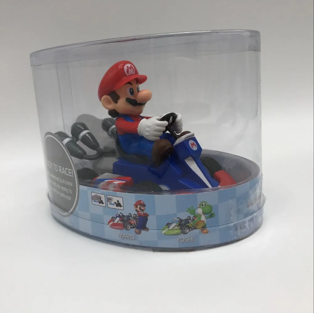 Super Mario Kart Вытяните назад Racer пластиковая фигура из ПВХ игрушечных автомобилей