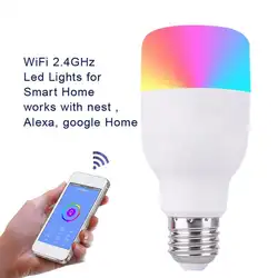 7 Вт RGB B22 E27 B26 Беспроводной Wi-Fi пульт дистанционного Управление умная лампа для работы Alexa Google дома высокой Яркость Bombilla