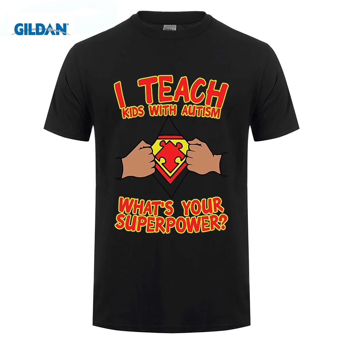 

GILDAN Autism Awareness Shirt I Teach Autism Whats Your Superpower