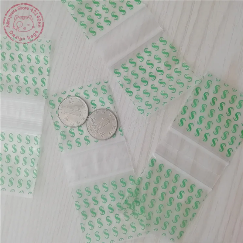 50 100 шт. небольшие сумки на молнии $ Dollar дизайнерские 2 &quotX 2&quot перерабатываемые