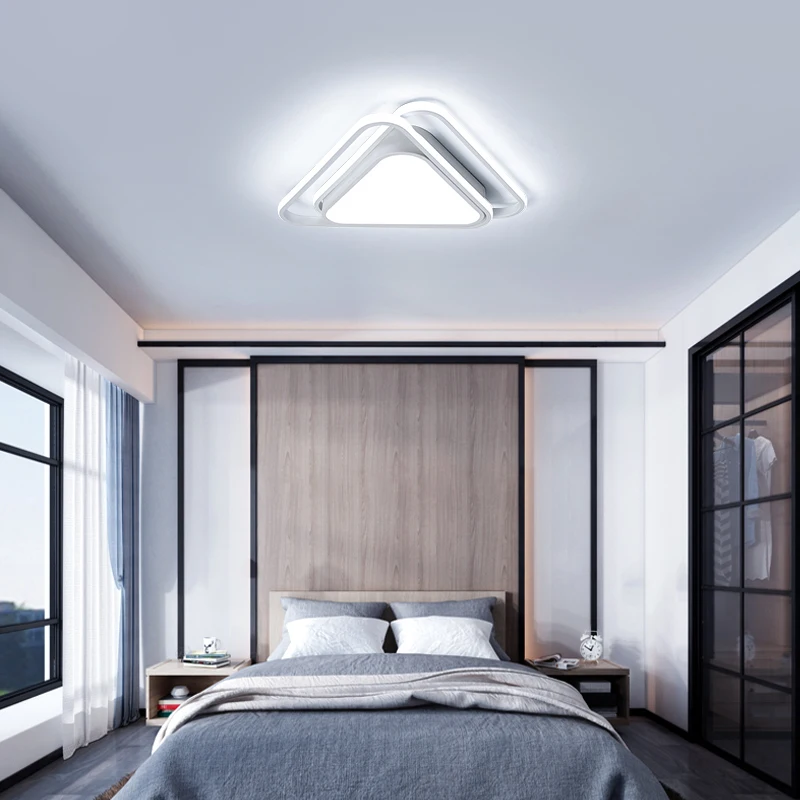 

DX Art Decor Led Ceiling Lights Nordic Style Luminaire For Living Room Triangle Fixture Remote Control Lamp Dimmable Lustre