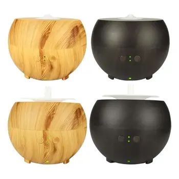 

600ml Wood Grain LED Lamp Ultrasonic Timing Air Humidifier Aroma Diffuser