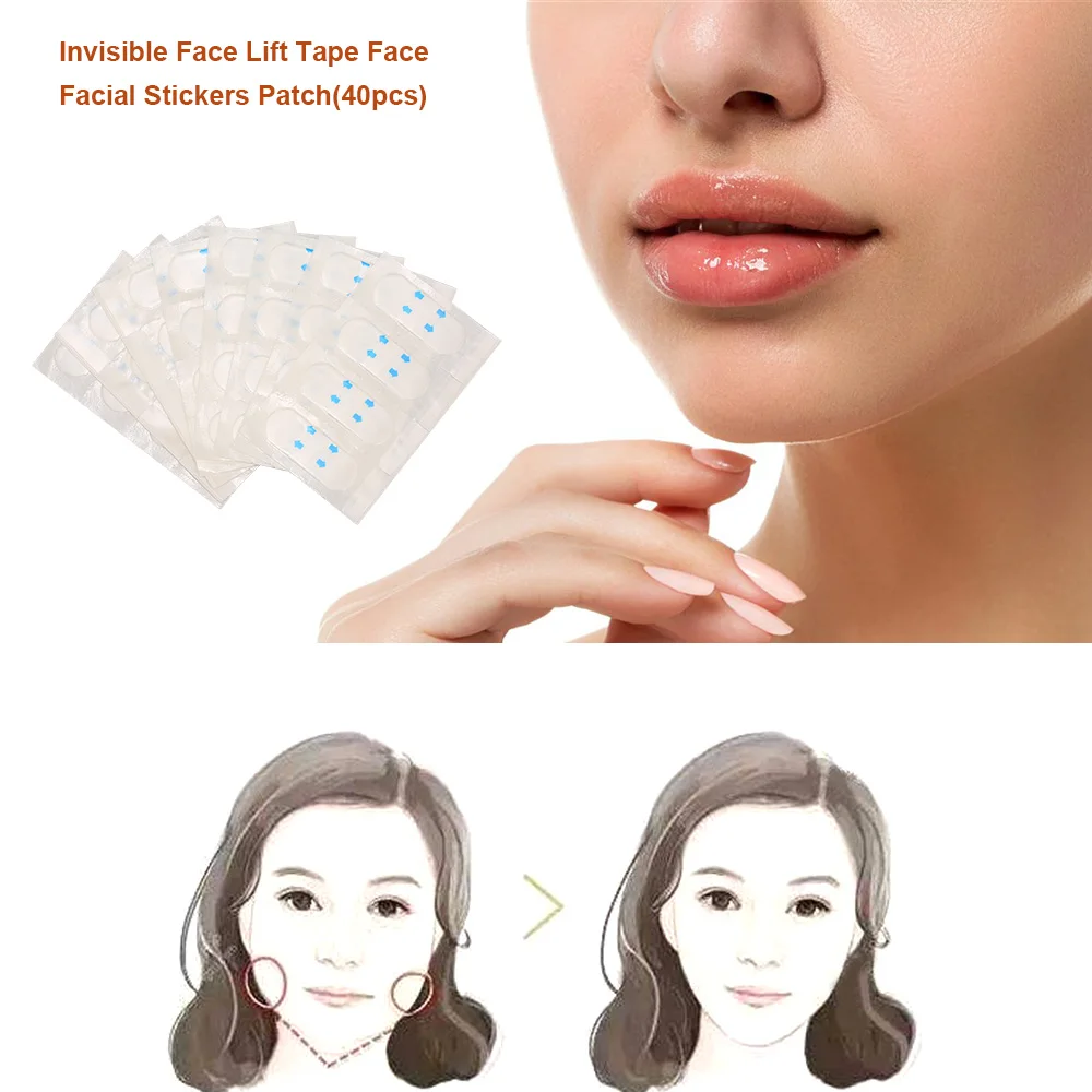 Невидимая лента для подтяжки лица 40 шт. наклейки Патчи клейкая кожи V Shape патч