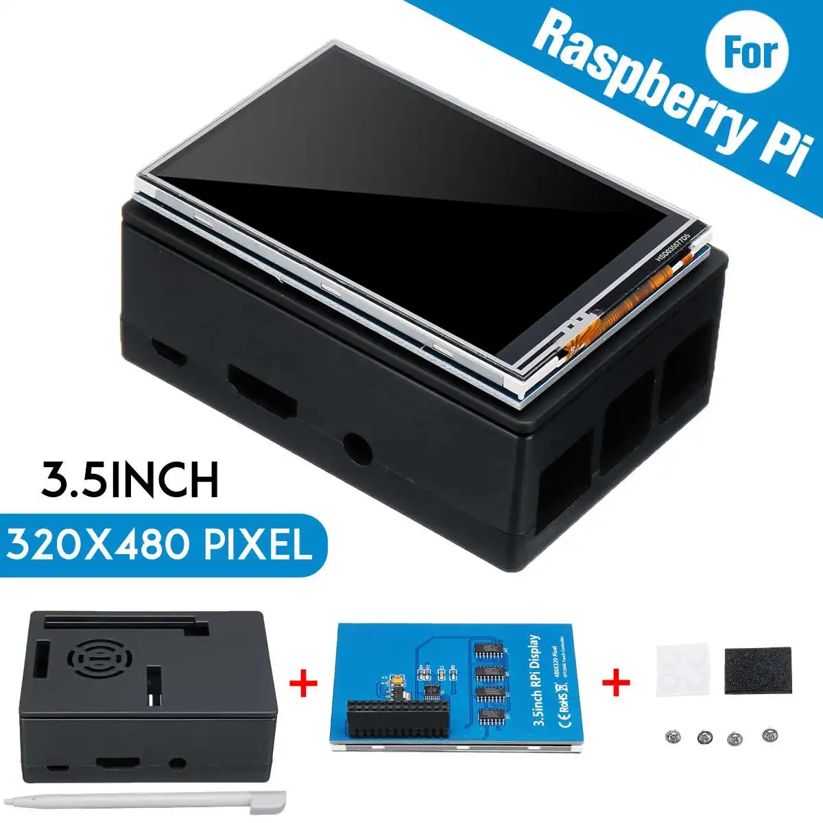 Для Raspberry Pi 3 цвета TFT сенсорный экран ЖК дисплей 5 дюйма + чехол из АБС пластика