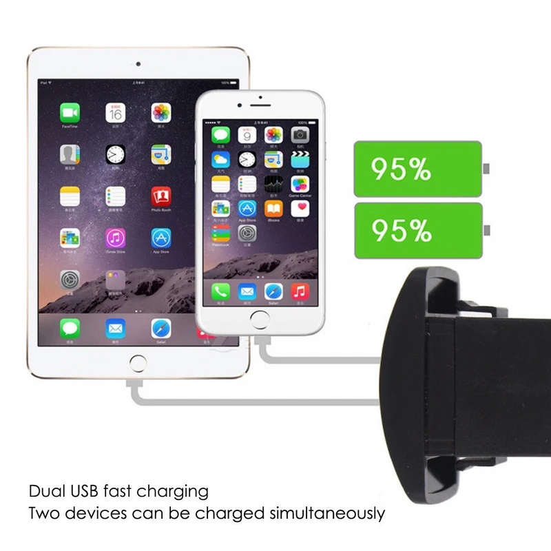 12-24V Universal 3.1A 5V Output Dual USB Charger Power Socket Blue LED Outlet Power Cigarette Light for Car Motorcycle Charging 12-24V Universal 3.1A 5V Output Dual USB Charger Power Socket Blue LED Outlet Power Cigarette Light for Car Motorcycle Charging