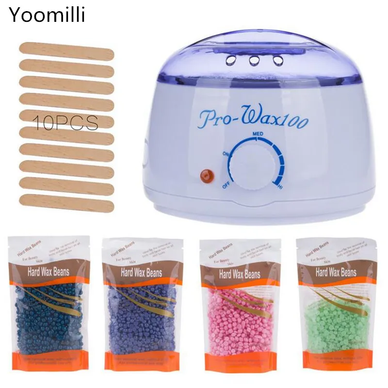 

Hair Removal Tool Professional Warmer Wax Heater Machine Mini SPA Hand Epilator Feet Paraffin Wax with Beans Sticks Wax Kit