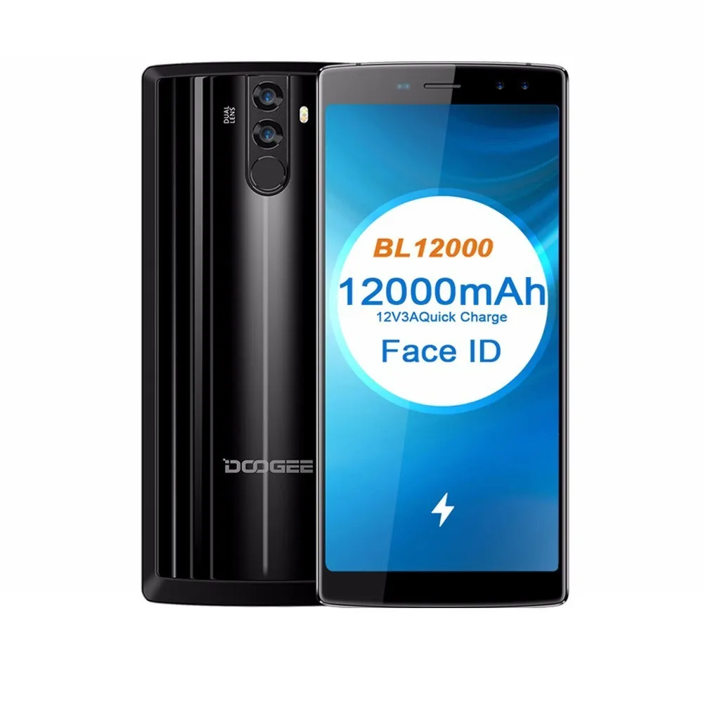 

DOOGEE BL12000 4GB 32GB Smartphone 6.0'' FHD+ 18:9 MTK6750T Octa Core Android 7.0 Quad Camera 16.0MP 12000mAh Mobile Phone