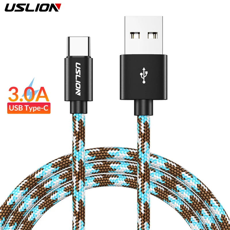 

USLION USB Type C Cable Fast Charging usb c data Cord Charger usb-c For Samsung S8 S9 S10 Note 8 xiaomi mi 9 mi9 Huawei P30 P20