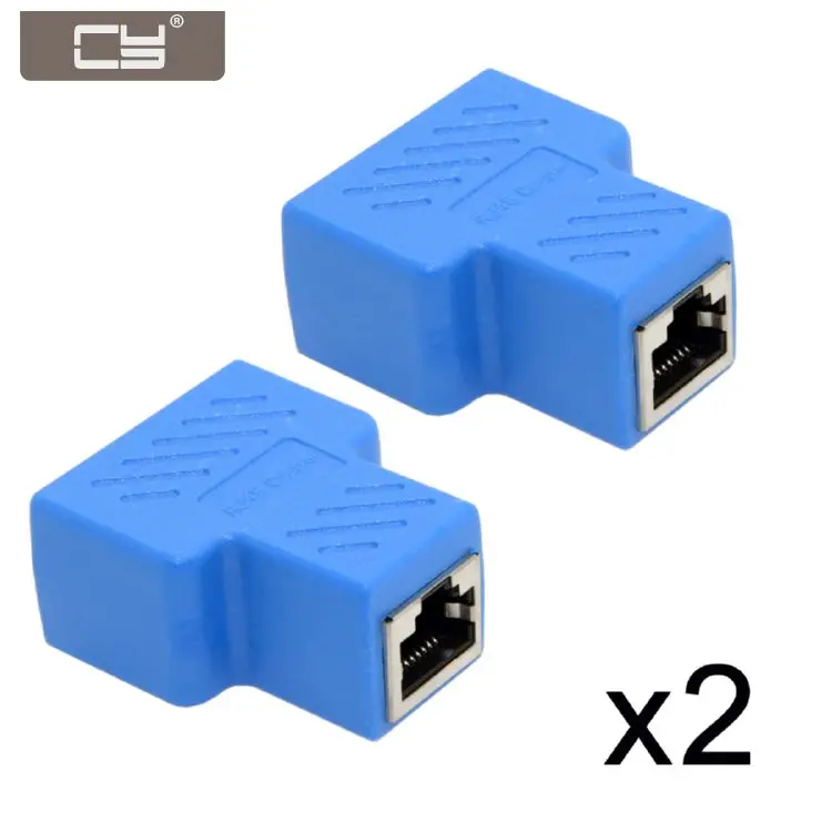 

CY 2pcs STP UTP Cat6 RJ45 8P8C Plug To Dual RJ45 Splitter Network Ethernet Switcher Adapter