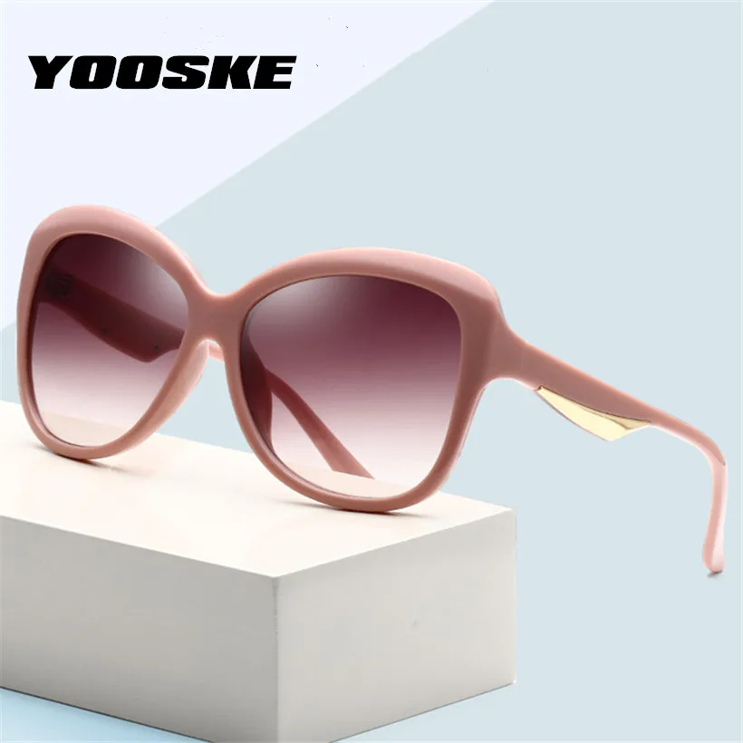 YOOSKE винтажные негабаритные Солнцезащитные очки женские роскошные брендовые дизайнерские градиентные солнцезащитные очки женские ретро очки Оттенки для дам UV400