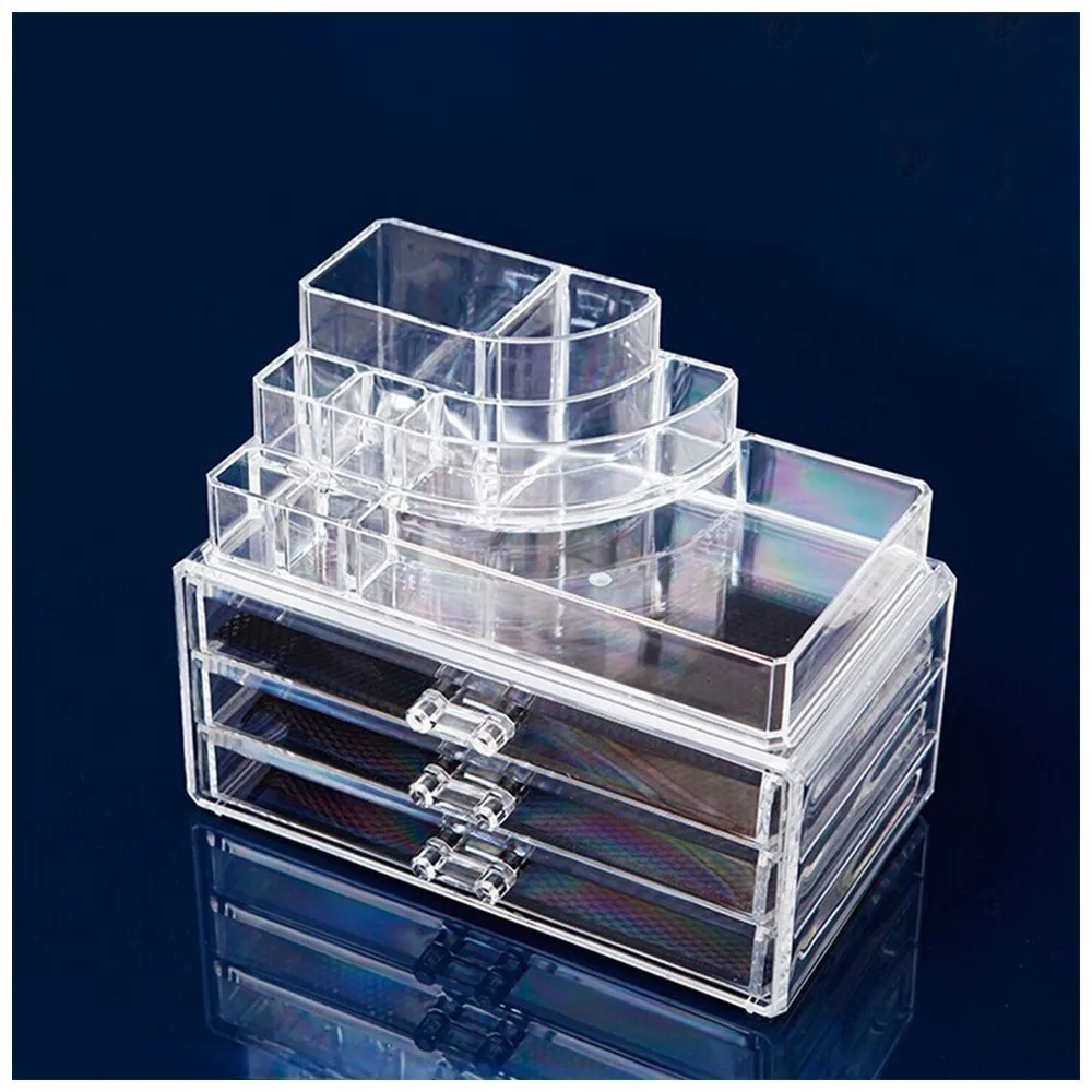 

Beautiful New Arrivals Multi-layer large capacity drawer type transparent cosmetic plastic storage box desk accessories HOT
