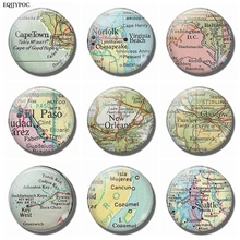 Ciudad del Cabo Norfolk Maryland El Paso de Nueva Orleans Glasgow Florida Cancún Cozumel Seattle mapa Souvenir de imanes de nevera decoración para El hogar