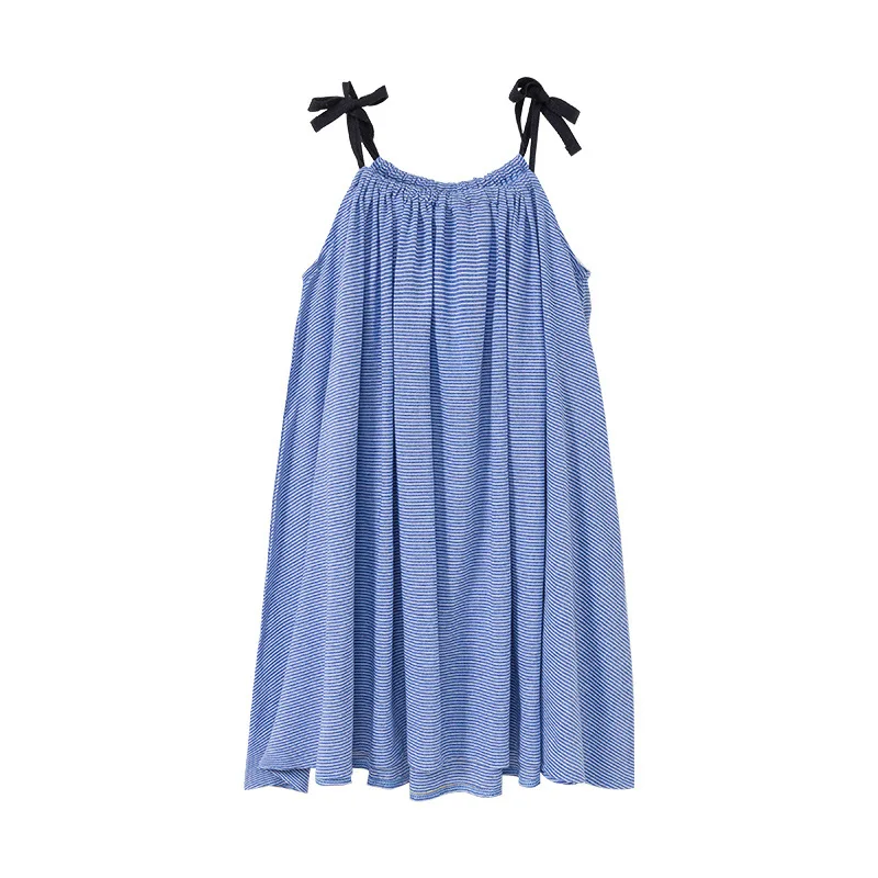 

striped backless sleeveless bow dresses age for 4 - 14 yrs teenage girls vest dress summer princess costume 2019 beach clothes
