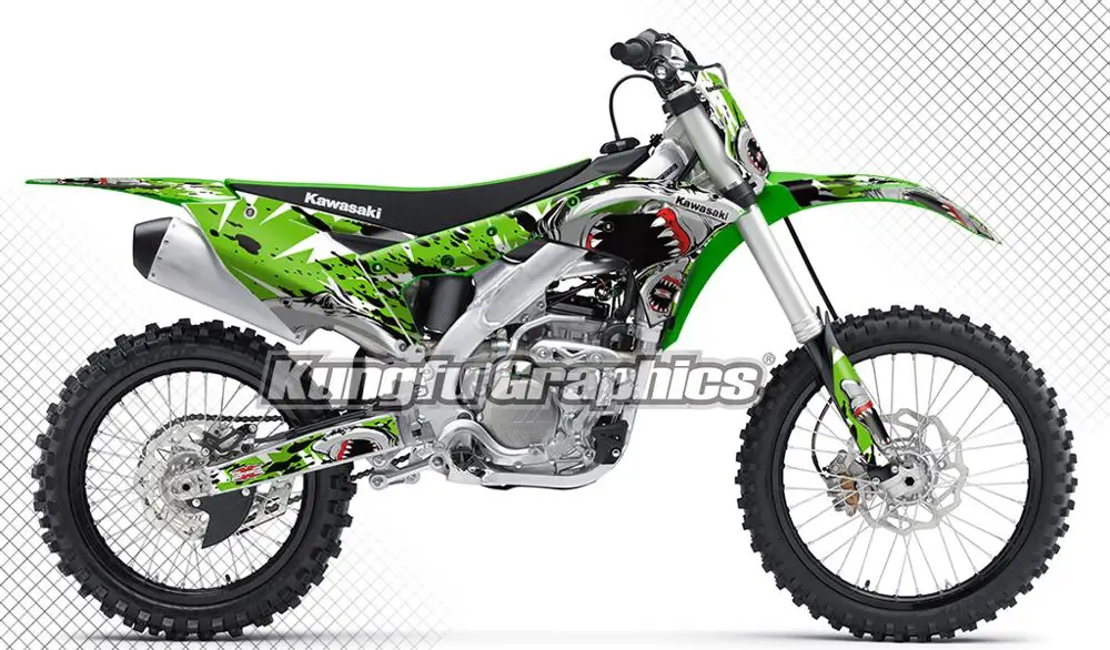 

KUNGFU GRAPHICS Motorcycle Enduro Stickers Kit Custom Decals Vinyl Wraps for Kawasaki KXF 250 KX 250F KXF250 KX250F 2017 2018