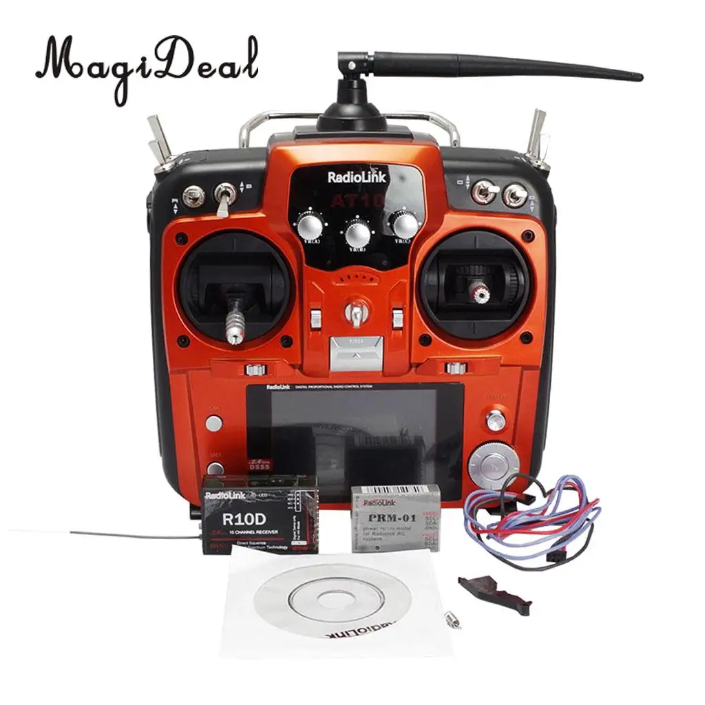 

AT10II 2.4GHz 12CH RC Aircraft Transmitter with R12DS Receiver Radio System