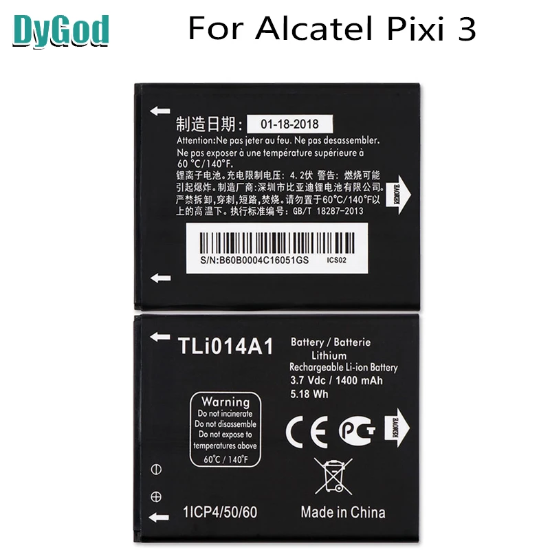 TLi014A1 Батарея для Alcatel Pixi 3 4 5 &quot4027 4027A 4027D 4027X 4010 4010D 4012 4030 4030D 4030A 5020 5020D 1400 мА-ч |